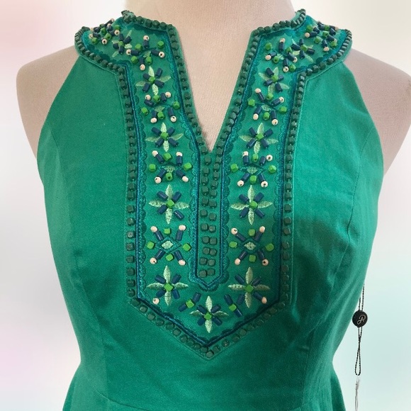 Adrianna Papell Petite Palm Green Beaded Shift Dress 2P Nordstrom NEW - Picture 5 of 7